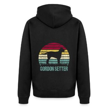 Gordon Setter Dog Vintage Rétro - Veste à capuche bio Premium Unisexe - noir - Dos - Nico (187cm)