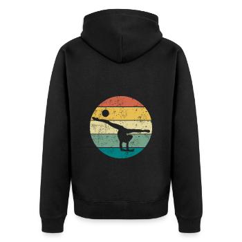 Gymnastique rythmique RSG Ball Vintage - Veste à capuche bio Premium Unisexe - noir - Dos - Nico (187cm)
