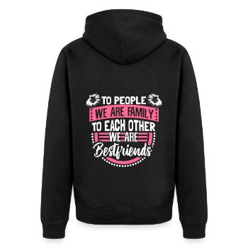 Mother Daughter Children's Day - Unisex Premium Organic Zip Hoodie - black - Back - Nico (187cm)