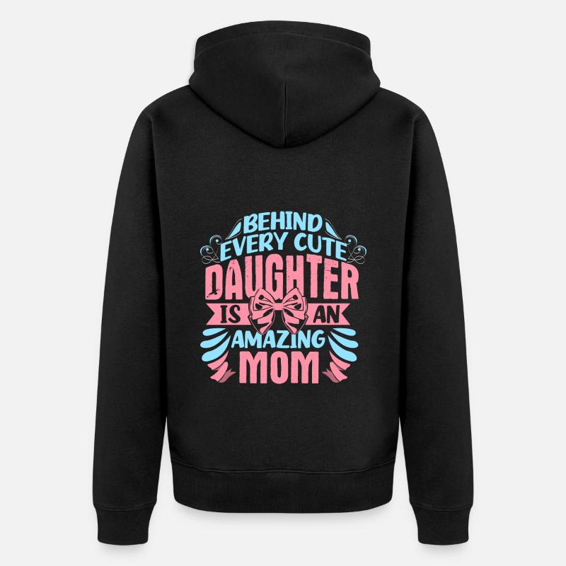 Mutter Tochter Zusammenhalt Geschenkidee - Unisex Premium Bio Zip Hoodie - Schwarz