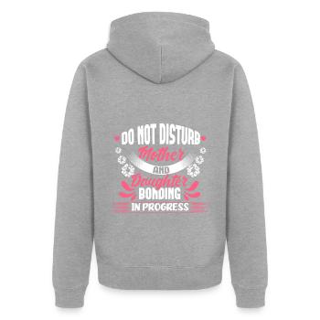 Mutter Tochter Familie Mutterliebe Geschenk - Unisex Premium Bio Zip Hoodie - Grau meliert - Hinten - Nico (187cm)