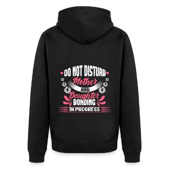 Mutter Tochter Familie Mutterliebe Geschenk - Unisex Premium Bio Zip Hoodie - Schwarz - Hinten - Nico (187cm)