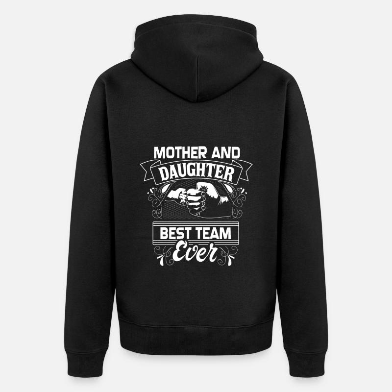 Mutter und Tochter Mutterliebe - Unisex Premium Bio Zip Hoodie - Schwarz