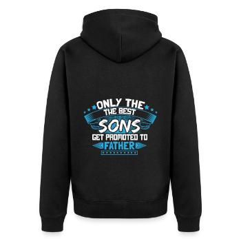 Son Birthday Gift Idea - Unisex Premium Organic Zip Hoodie - black - Back - Nico (187cm)