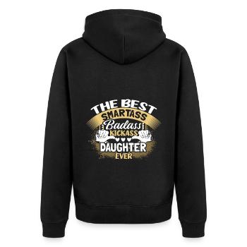 Best Daughter Daughters Sweet Gift Idea - Unisex Premium Organic Zip Hoodie - black - Back - Nico (187cm)