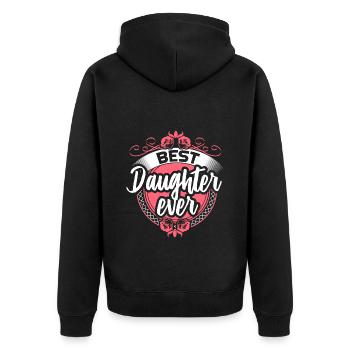 Best Daughter Father's Birthday - Unisex Premium Organic Zip Hoodie - black - Back - Nico (187cm)