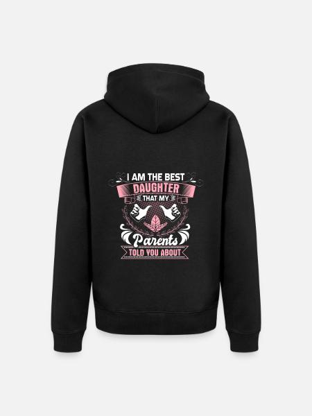 Fille Amour Cadeau mignon - Veste à capuche bio Premium Unisexe - noir
