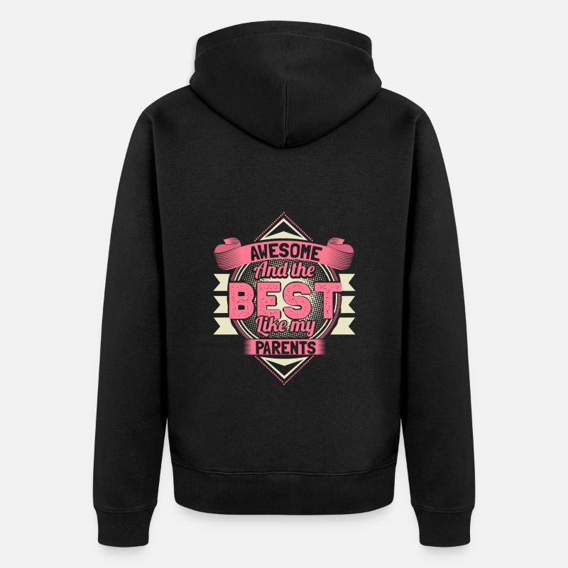 Tochter Eltern - Unisex Premium Bio Zip Hoodie - Schwarz