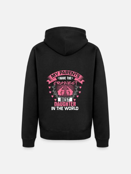 Daughter Father Funny Gift - Unisex Premium Organic Zip Hoodie - black