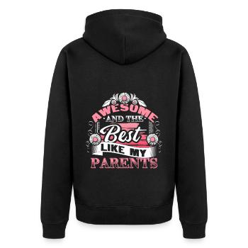 Best daughter family Süß - Unisex Premium Organic Zip Hoodie - black - Back - Nico (187cm)