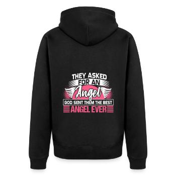 Best Daughter Cute Gift - Unisex Premium Organic Zip Hoodie - black - Back - Nico (187cm)