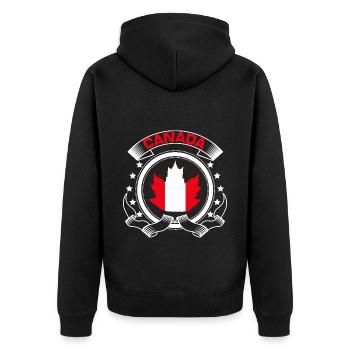 Kanada Kanadier Flagge Geschenkidee - Unisex Premium Bio Zip Hoodie - Schwarz - Hinten - Nico (187cm)