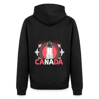 Feuille d’érable du Canada - Veste à capuche bio Premium Unisexe - noir - Dos - Nico (187cm)