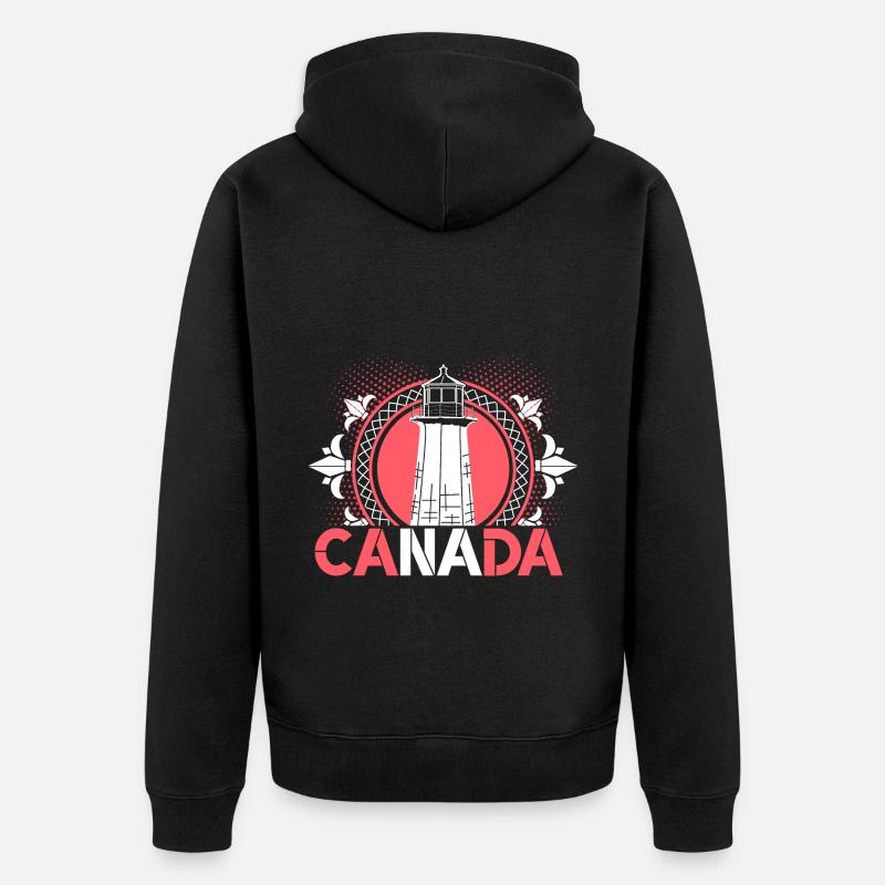 Kanada Ahornblatt - Unisex Premium Bio Zip Hoodie - Schwarz