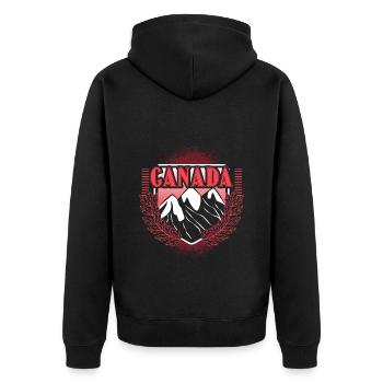 Kanada Elch Staat - Unisex Premium Bio Zip Hoodie - Schwarz - Hinten - Nico (187cm)