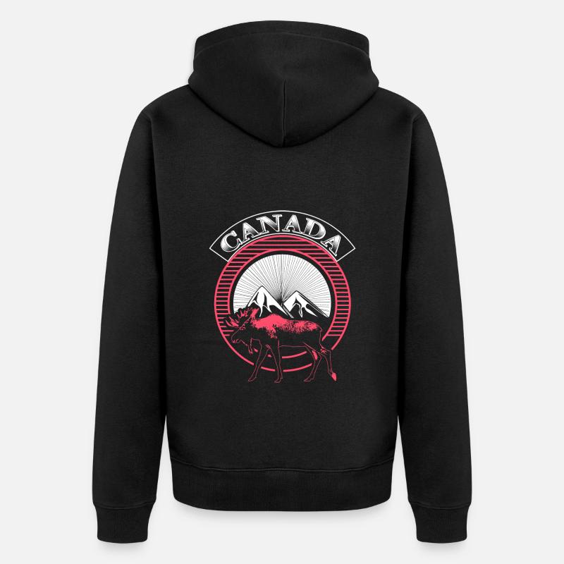 Kanada Schnee Staat Geschenkidee - Unisex Premium Bio Zip Hoodie - Schwarz