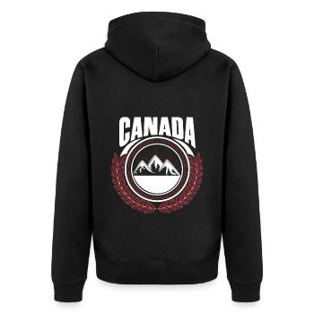 Kanada Ahorn Geburtsland Geschenkidee - Unisex Premium Bio Zip Hoodie - Schwarz - Hinten - Nico (187cm)
