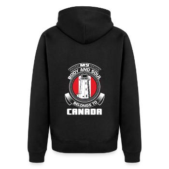 Drapeau érable du Canada - Veste à capuche bio Premium Unisexe - noir - Dos - Nico (187cm)