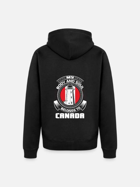 Canada Maple Flag - Unisex Premium Organic Zip Hoodie - black