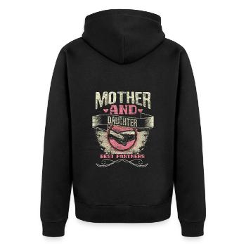 Mère Fille Meilleurs Amis Parents - Veste à capuche bio Premium Unisexe - noir - Dos - Nico (187cm)