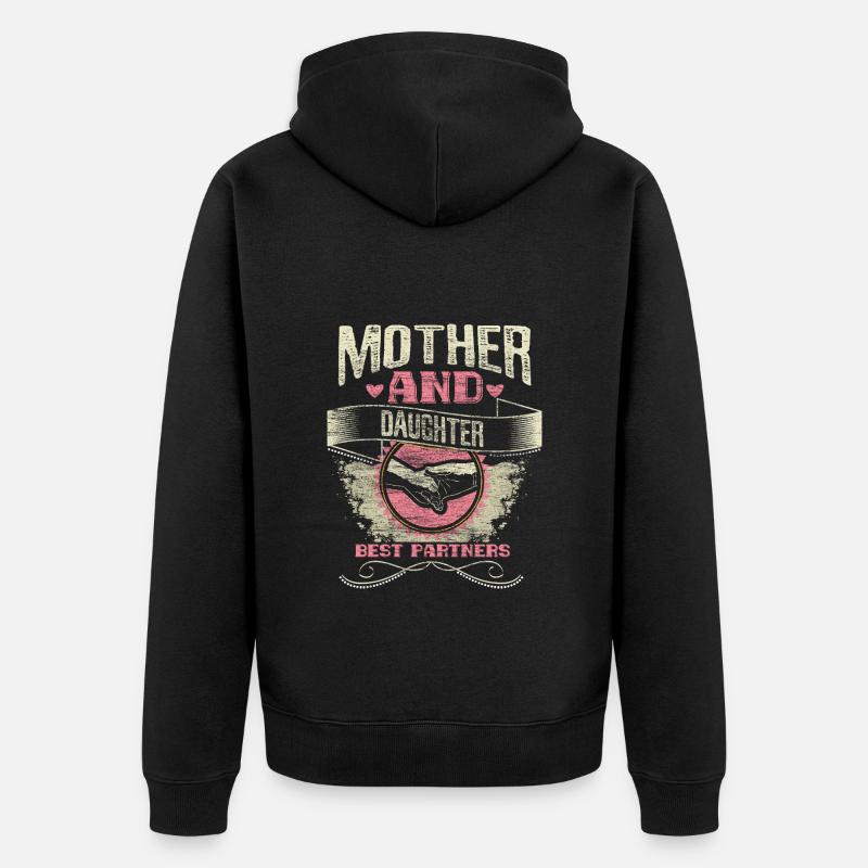 Mutter Tochter Beste Freunde Eltern - Unisex Premium Bio Zip Hoodie - Schwarz