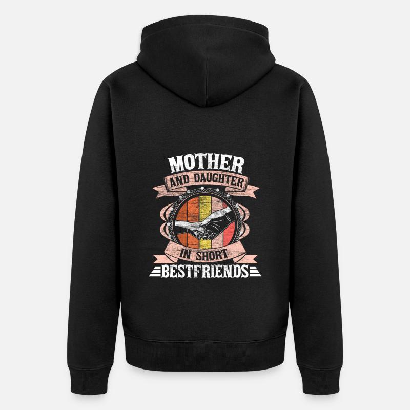 Mutter und Tochter Liebe Geschenkidee - Unisex Premium Bio Zip Hoodie - Schwarz