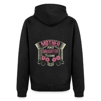 Mutter Tochter Familie Mutterliebe - Unisex Premium Bio Zip Hoodie - Schwarz - Hinten - Nico (187cm)