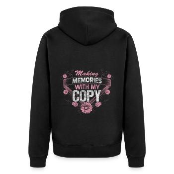Cadeau mère-fille-enfant - Veste à capuche bio Premium Unisexe - noir - Dos - Nico (187cm)