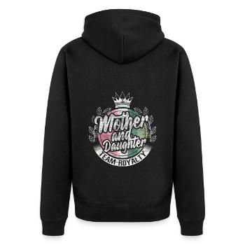 Mutter Tochter Mutterliebe Geschenkidee - Unisex Premium Bio Zip Hoodie - Schwarz - Hinten - Nico (187cm)