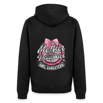 Mère Fille Famille Parents - Veste à capuche bio Premium Unisexe - noir - Dos - Nico (187cm)