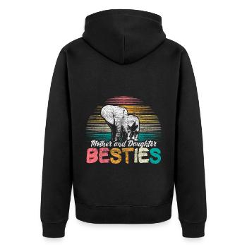 Mère Fille Meilleures Amies - Veste à capuche bio Premium Unisexe - noir - Dos - Nico (187cm)