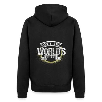 Bester Sohn Familie Junge - Unisex Premium Bio Zip Hoodie - Schwarz - Hinten - Nico (187cm)
