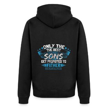 Bester Sohn Junge Geschenkidee - Unisex Premium Bio Zip Hoodie - Schwarz - Hinten - Nico (187cm)