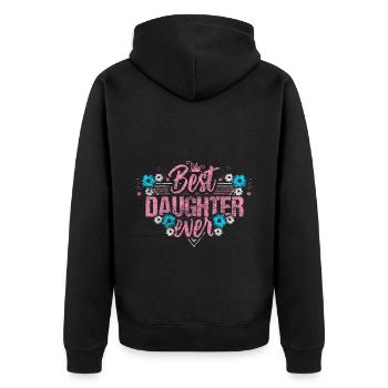 Fille Mère Fille - Veste à capuche bio Premium Unisexe - noir - Dos - Nico (187cm)