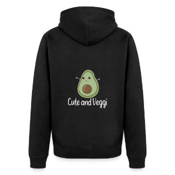 Avocat mignon et végétarien - Veste à capuche bio Premium Unisexe - noir - Dos - Nico (187cm)