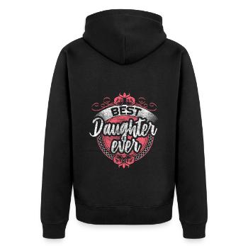 Best Daughter Parents Girl - Unisex Premium Organic Zip Hoodie - black - Back - Nico (187cm)