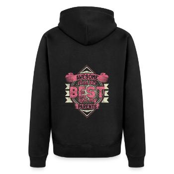 Best Daughter Mother Birth Gift - Unisex Premium Organic Zip Hoodie - black - Back - Nico (187cm)