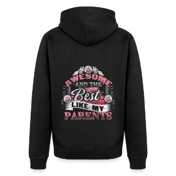 Best Daughter Parents Funny Gift Idea - Unisex Premium Organic Zip Hoodie - black - Back - Nico (187cm)