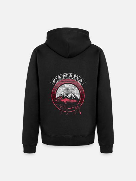 Canada Maple Origin Gift - Unisex Premium Organic Zip Hoodie - black