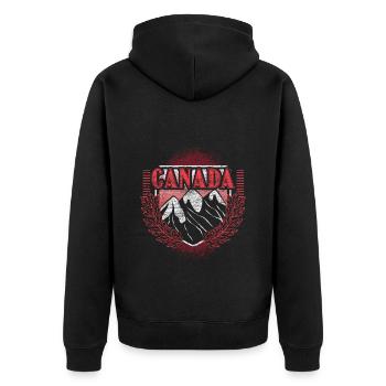 Kanada Geburtsland - Unisex Premium Bio Zip Hoodie - Schwarz - Hinten - Nico (187cm)