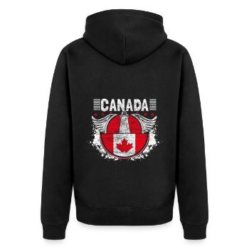 Feuille d’érable du Canada - Veste à capuche bio Premium Unisexe - noir - Dos - Nico (187cm)