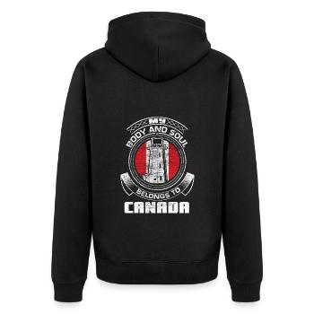 Kanada Elch Geburtsland Geschenkidee - Unisex Premium Bio Zip Hoodie - Schwarz - Hinten - Nico (187cm)