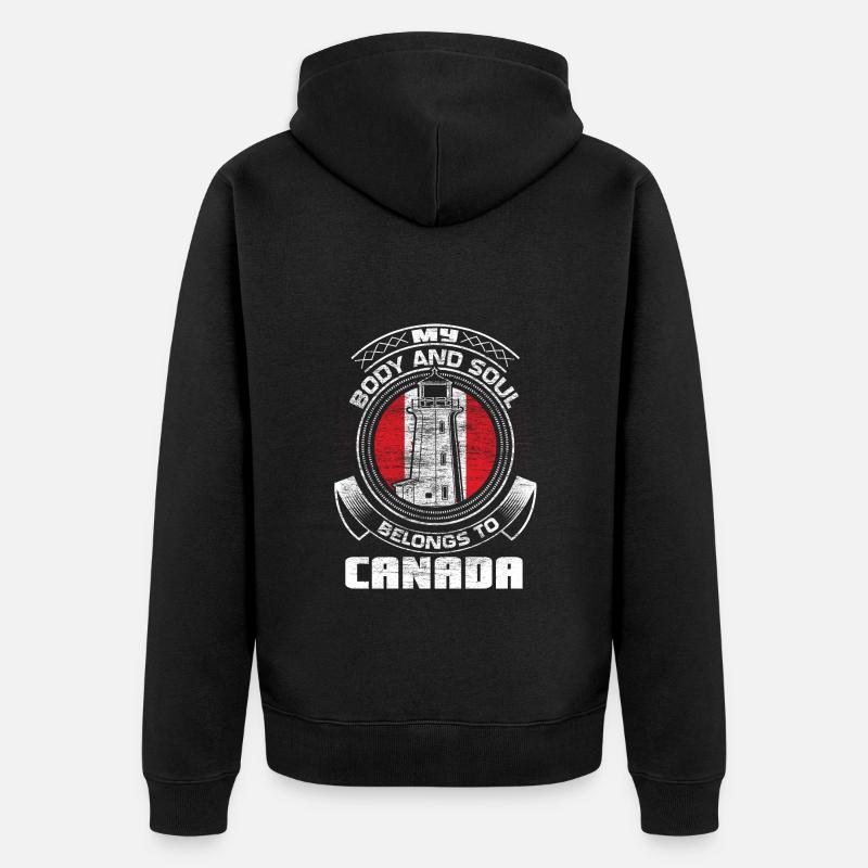 Kanada Elch Geburtsland Geschenkidee - Unisex Premium Bio Zip Hoodie - Schwarz