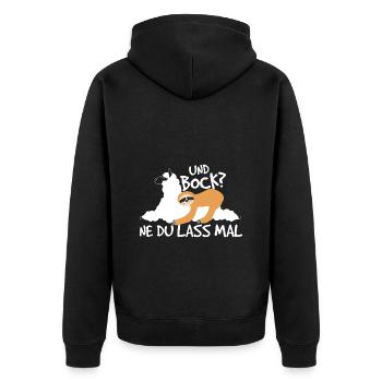 Faulenzen Chillen lustiges Motiv Faultier Spruch - Unisex Premium Bio Zip Hoodie - Schwarz - Hinten - Nico (187cm)