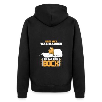 Faulenzen Chillen lustiges Motiv Faultier Spruch - Unisex Premium Bio Zip Hoodie - Schwarz - Hinten - Nico (187cm)