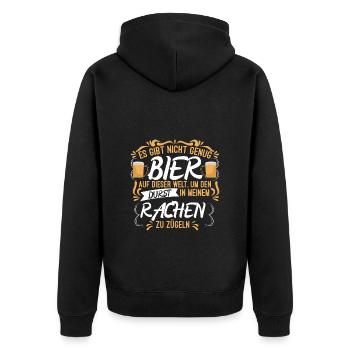 Lustiges Bier Motiv mit tollem Spruch Geschenk - Unisex Premium Bio Zip Hoodie - Schwarz - Hinten - Nico (187cm)