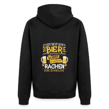 Lustiges Bier Motiv mit tollem Spruch Geschenk - Unisex Premium Bio Zip Hoodie - Schwarz - Hinten - Nico (187cm)