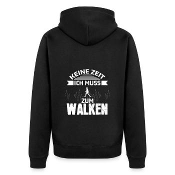 Coole Frauen gehen walken Spruch Sport Geschenk - Unisex Premium Bio Zip Hoodie - Schwarz - Hinten - Nico (187cm)