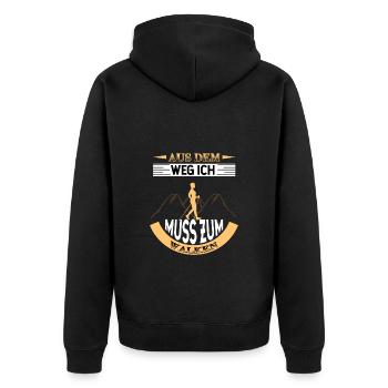 Coole Frauen gehen walken Spruch Sport Geschenk - Unisex Premium Bio Zip Hoodie - Schwarz - Hinten - Nico (187cm)