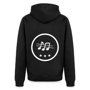 Partitions musicales - Veste à capuche bio Premium Unisexe - noir - Dos - Nico (187cm)
